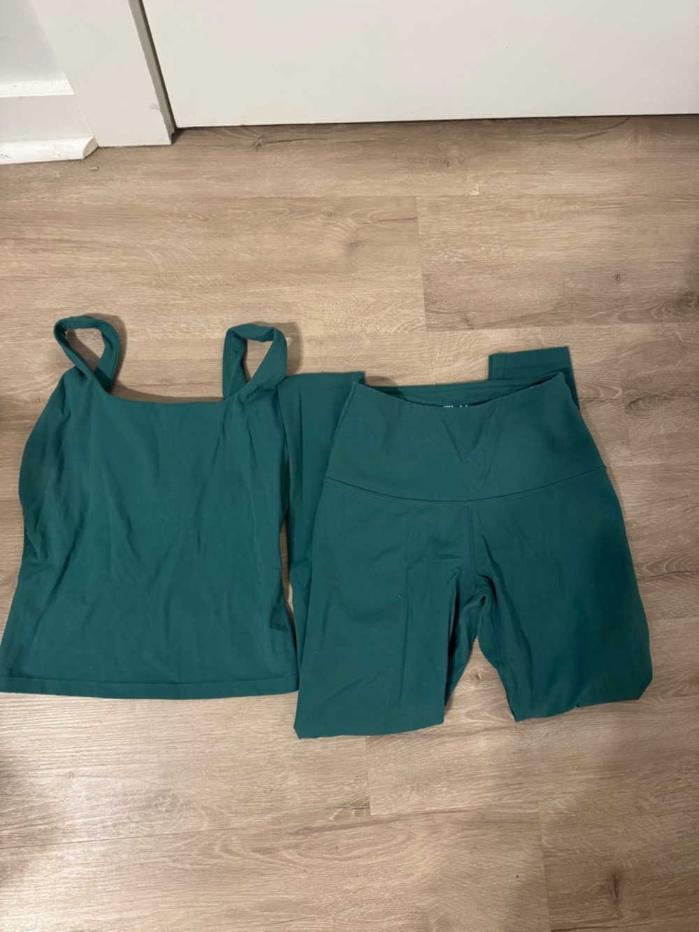 Forest Green Active Tank and High-Waist Leggings Set